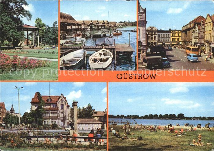 Guestrow Mecklenburg Vorpommern Bootshaeuser Inselsee Markt John Brinckman Denkm