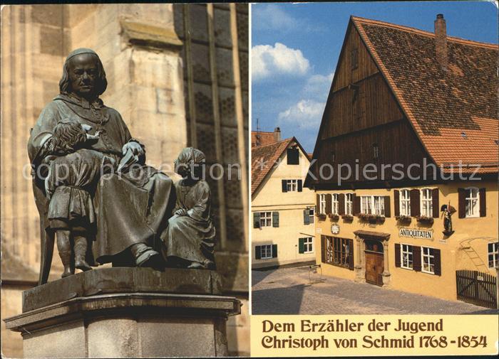 Dinkelsbuehl Denkmal Christoph von Schmid Dorfmotiv