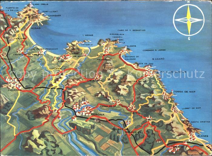 Costa Brava uebersichtskarte