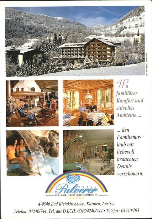 Bad Kleinkirchheim Kaernten Hotel Pulverer Kaminzimmer Gaststube Wellnessbereich