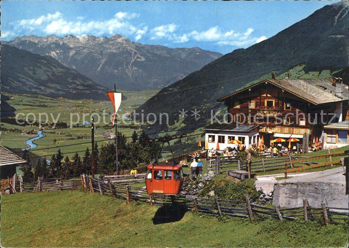 Zell Ziller Tirol Gasthof Grindlalm Enzian Sepp mit Seilbahnbetrieb