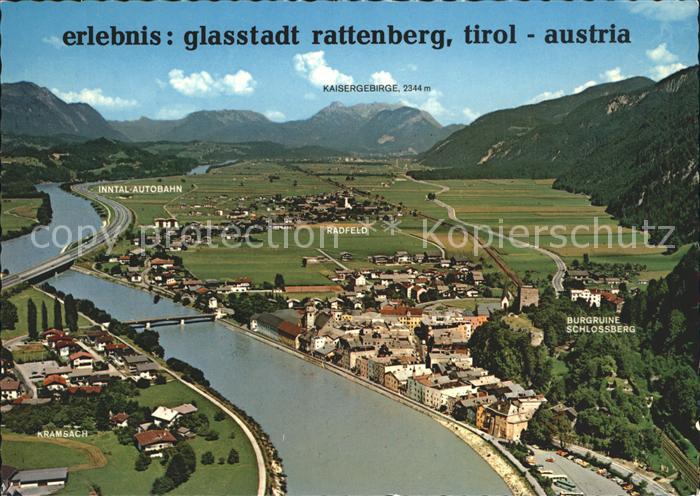 Rattenberg Tirol mit Kramsbach Inntal Autobahn Kaisergebirge Burgruine Schlossbe