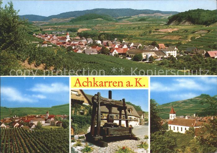 Achkarren Panorama Ortsblick Weinpresse Kirche