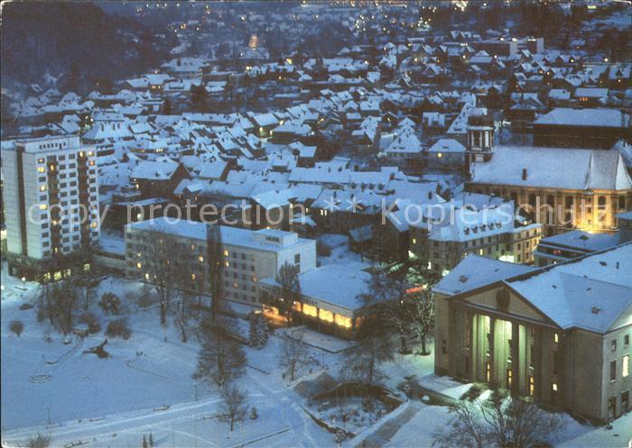 Suhl Thueringer Wald mit Hotel Thueringentourist bei Nacht