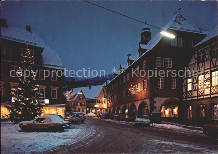 Alpirsbach Kloster- und Kurstadt Rathaus Marktplatz zu Weihnachten