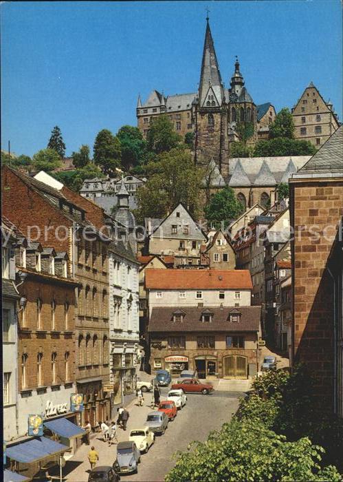 Marburg Lahn Gutenbergstrasse mit Schloss