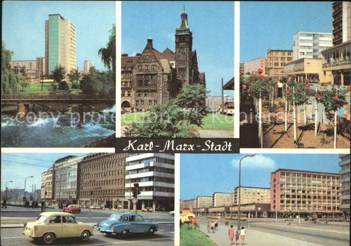 Karl-Marx-Stadt CHEMNITZ Rathaus Rosenhof Stasse-derNationen