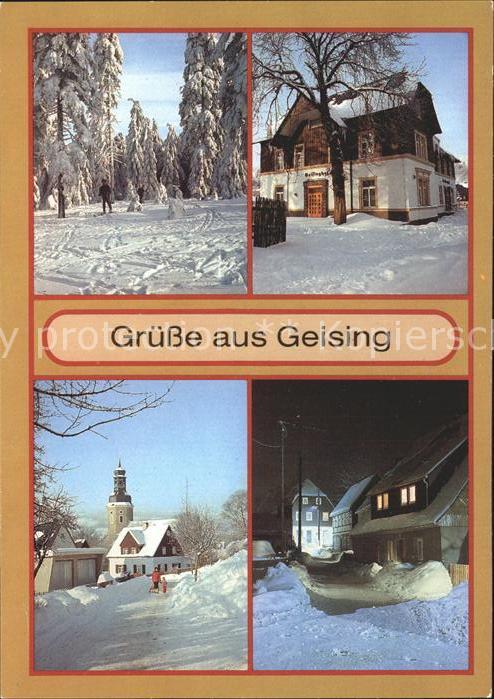 Geising Erzgebirge Hotel Geisinghof Ortspartie tief verschneit
