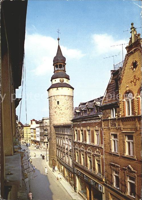 Jelenia Gora Strassenpartie mit Turm