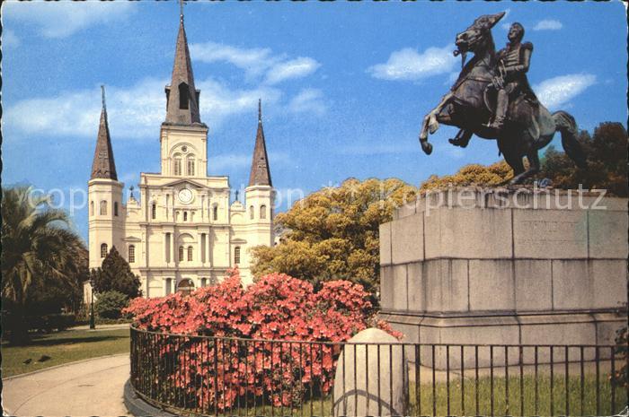 New Orleans Louisiana St. Louis Cathedral and Jackson Monument