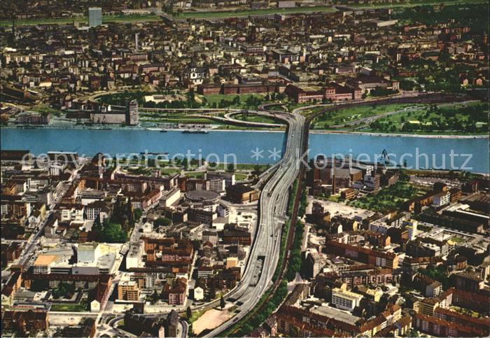 Ludwigshafen Rhein Fliegeraufnahme Rheinpartie