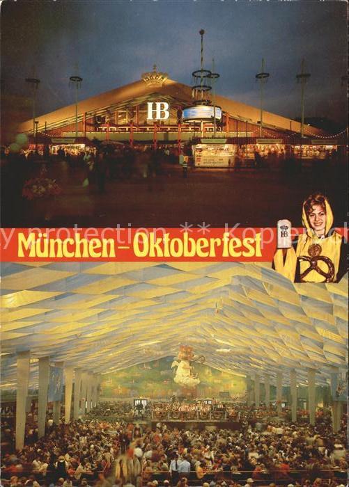 Muenchen Bayern Oktoberfest Hofbraeu-Festzelt innen und aussen
