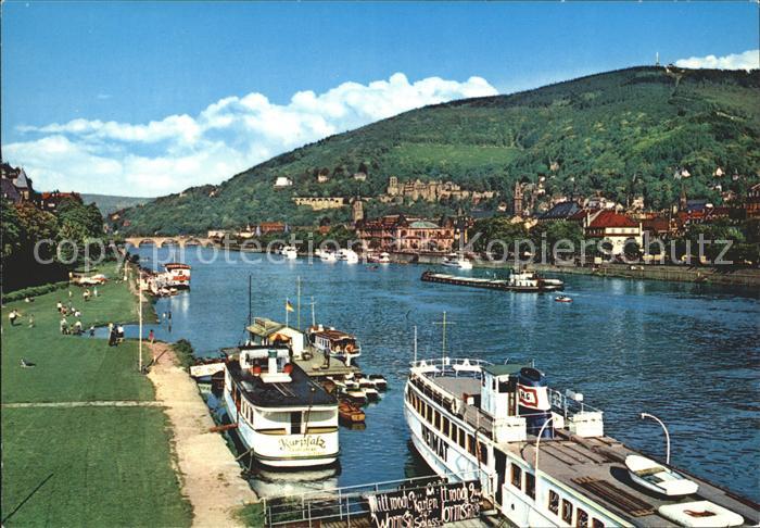 Heidelberg Neckar Blick vom rechten Neckarufer