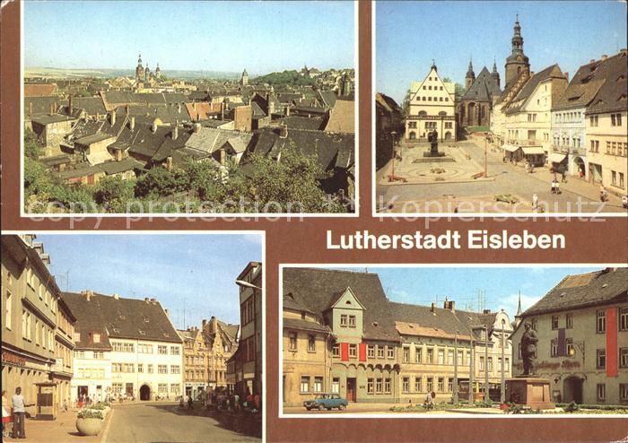 Eisleben Markt mit Luther-Denkmal August-Bebel-Platz