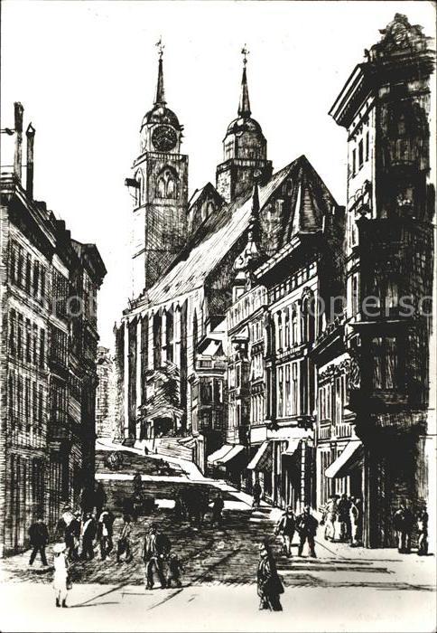 MAGDEBURG  CITY Johannisberg von Osten Radierung