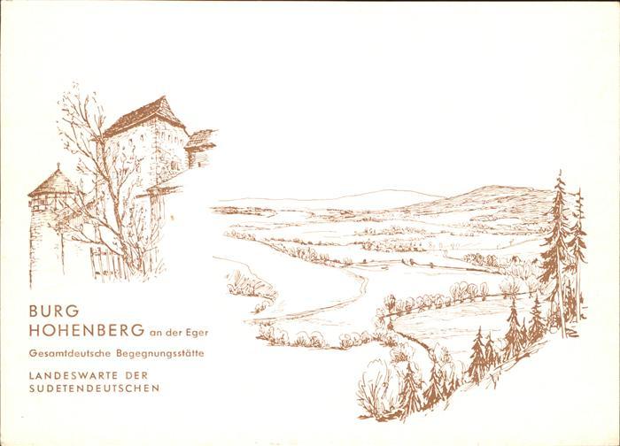 Hohenberg Eger Burg Hohenberg Landeswarte der Sudetendeutschen Zeichnung