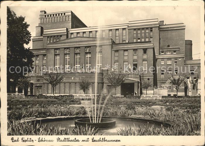 Bad Teplitz-Schoenau Stadttheater mit Leuchtbrunnen