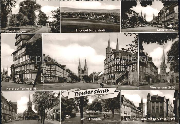Duderstadt Niedersachsen Wall Anlagen Total Marktstr Hotel zur Tanne Westerturm