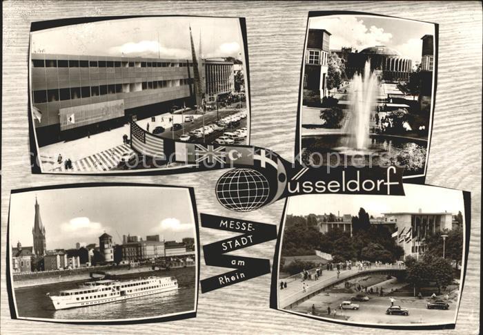 DuessELDORF  CITY Messehalle Fontaene Fahrgastschiff