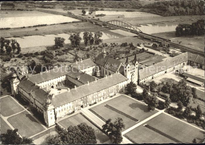 Corvey Schloss und ehem Reichsabtei Corvey Fliegeraufnahme