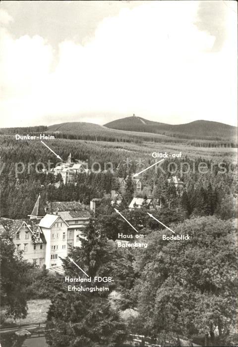 Schierke Harz Dunker Heim Harzland FDGB Heim Glueckauf Bodeblick