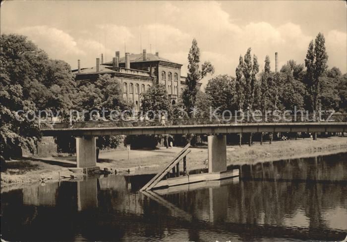 Weissenfels Saale Bruecke der DSF mit Blick zum Bahnhof