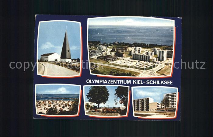 Schilksee Olympiazentrum Fliegeraufnahme Kirche Strandpartie