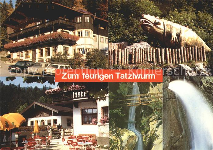 Oberaudorf Alpengasthof Zum feurigen Tatzelwurm Terrasse Wasserfall