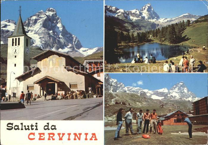 Cervinia Aosta Kirche Bergsee Golf