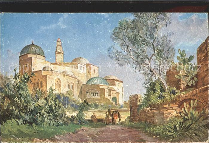 Jerusalem Yerushalayim Davids Grab Kuenstlerkarte
