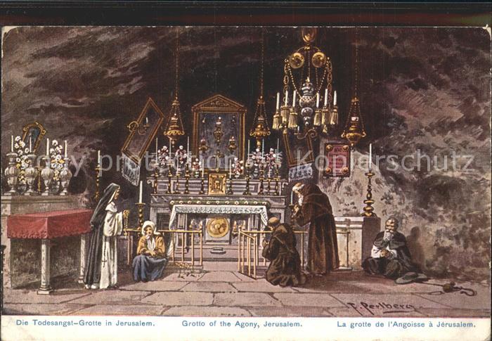 Jerusalem Yerushalayim Die Todesangst Grotte Kuenstlerkarte