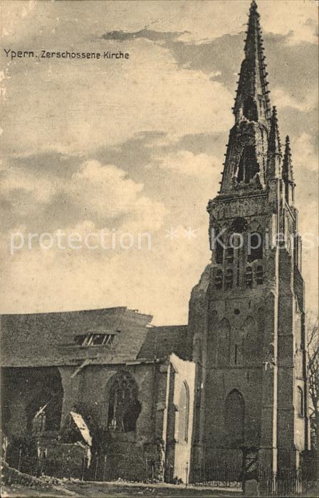 Ypern Ypres Zerschossene Kirche