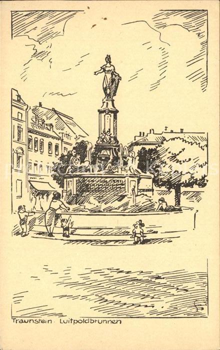 Traunstein Oberbayern Luitpoldbrunnen