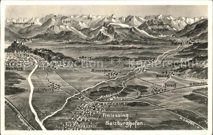 Freilassing Salzburghofen Panoramakarte