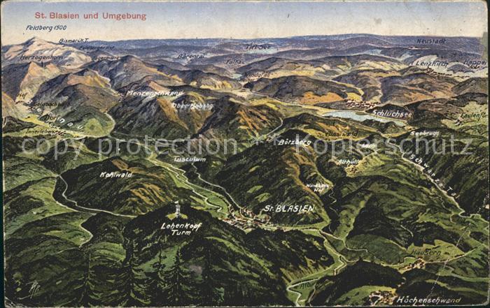 St Blasien und Umgebung Panoramakarte