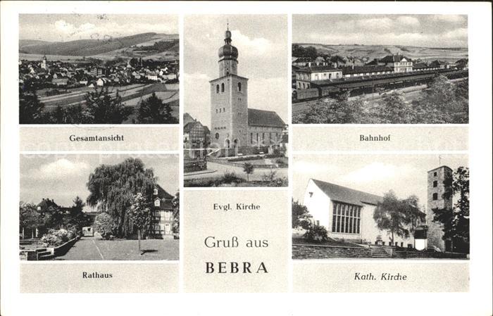 Bebra Gesamtansicht Ev Kirche Bahnhof Rathaus Kath Kirche
