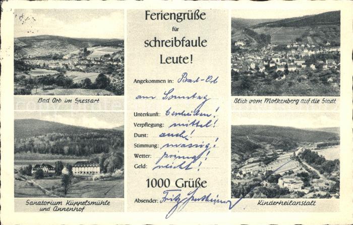 Bad Orb Panorama Blick vom Molkenberg Sanatorium Kinderheilanstalt