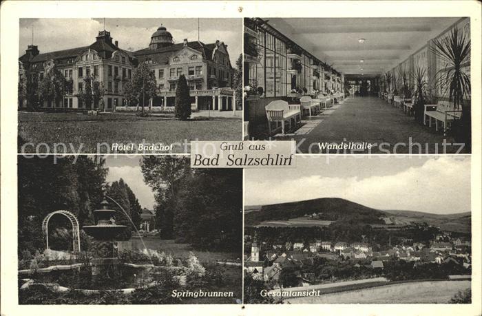 Bad Salzschlirf Hotel Badehof Wandelhalle Springbrunnen Gesamtansicht