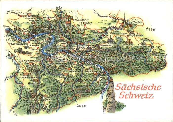 Bad Schandau Landkarte Saechsische Schweiz