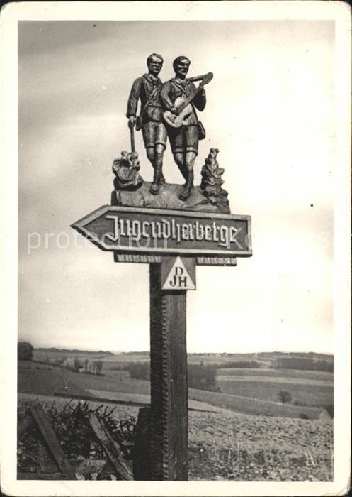 Radevormwald Wegweiser zur Jugendherberge Holzschnitzerei