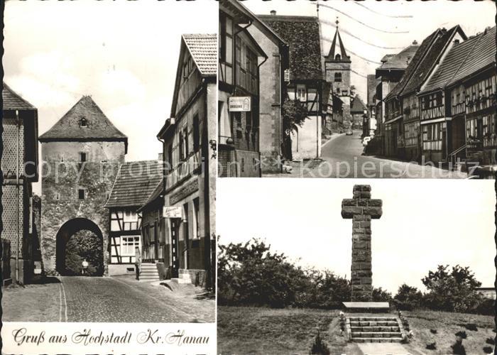 Hochstadt Main Torbogen Strassenpartie Kreuz Denkmal