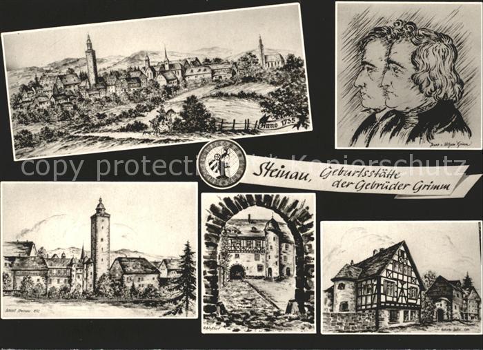 Steinau Strasse Geburtsstaette der Gebrueder Grimm EWS Karte Kuenstlerkarte