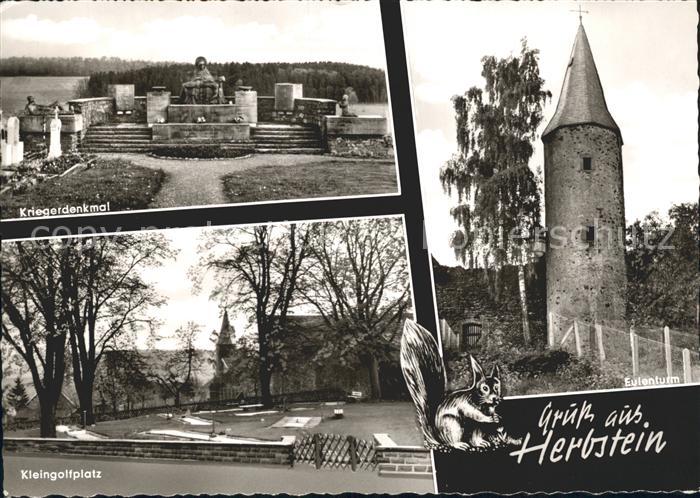 Herbstein Kriegerdenkmal Kleingolfplatz Eulenturm Eichhoernchen