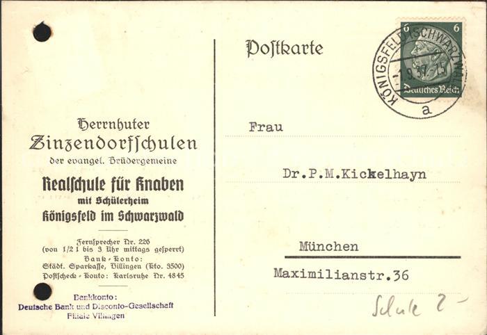 Koenigsfeld Schwarzwald Herrnhuter Zinzendorfschulen Realschule fuer Knaben