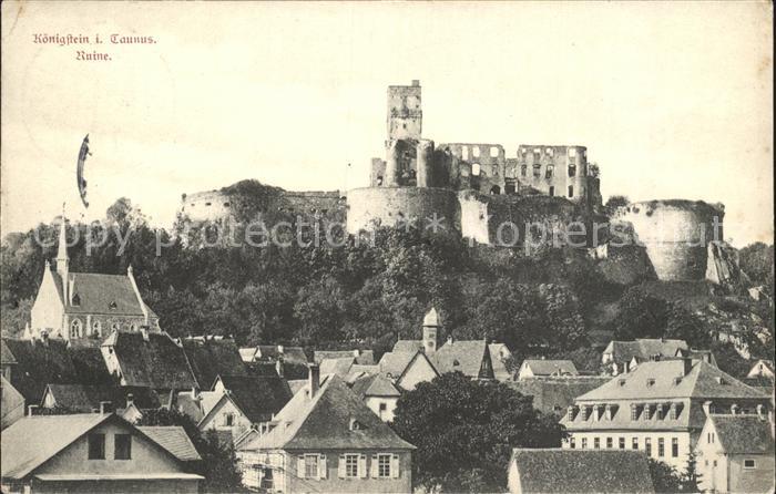 Koenigstein Taunus Blick zur Burg Ruine
