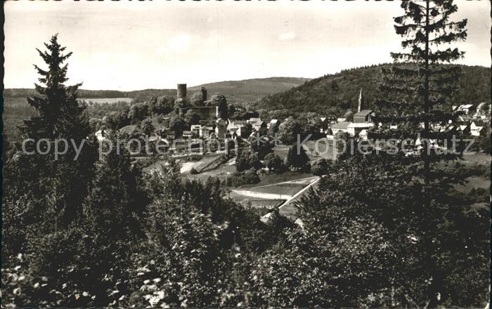 Oberreifenberg Panorama mit Burg Ruine Hoehenluftkurort