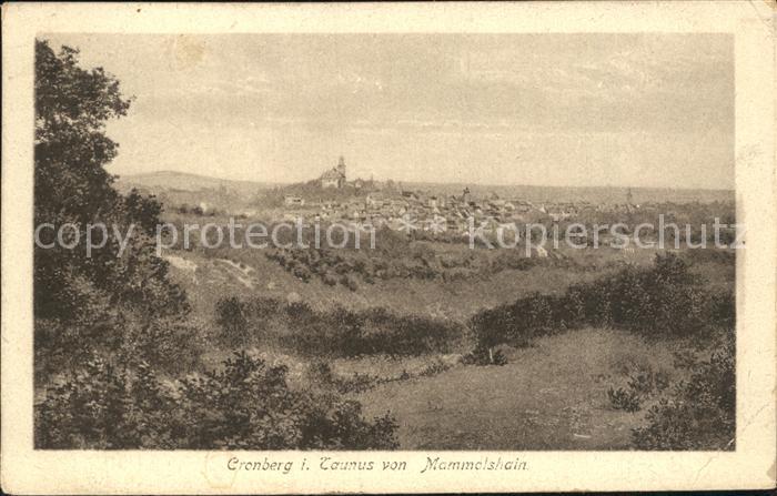 Kronberg Taunus von Mammolshain gesehen Bahnpost