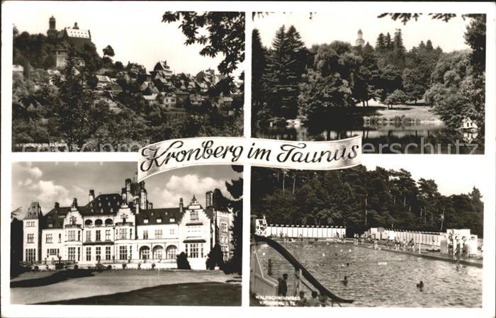 Kronberg Taunus Teilansicht Weiher Schwimmbad Schloss