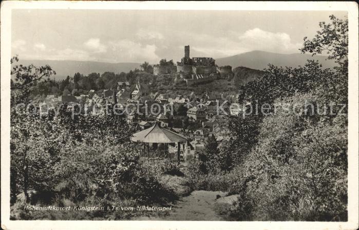Koenigstein Taunus Blick vom Hildatempel Burgruine Hoehenluftkurort