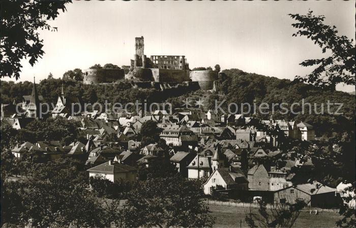 Koenigstein Taunus Stadtbild mit Burgruine Heilklimatischer Hoehenkurort